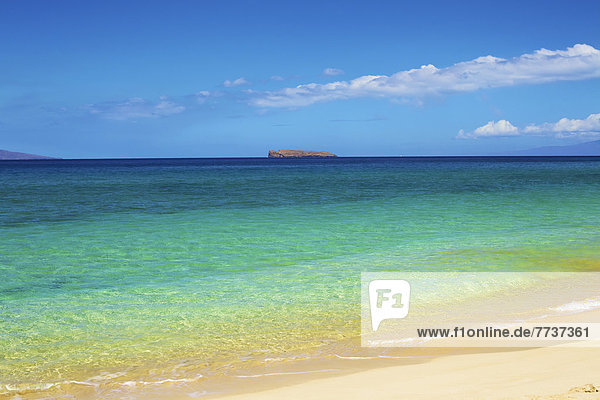 entfernt  Wasserrand  Felsbrocken  Küste  Anordnung  Sand  Insel  Ansicht  hawaiianisch