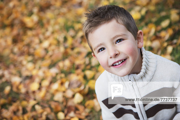 Portrait of a young boy in autumn St albert alberta canada