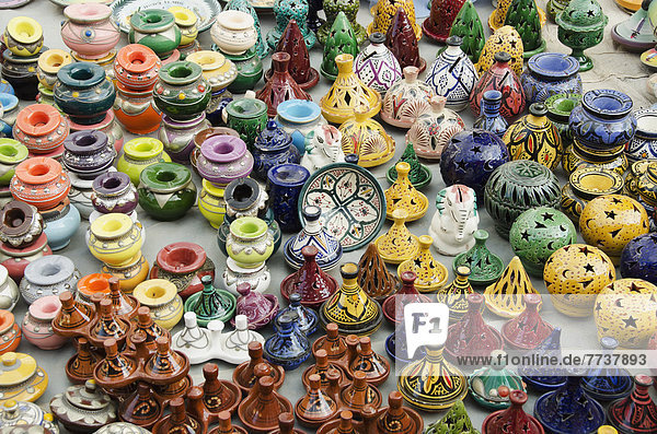 Variety of colourful trinkets on display Casablanca morocco