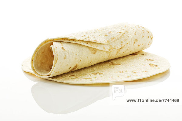 Fajita auf weißem Hintergrund Nahaufnahme