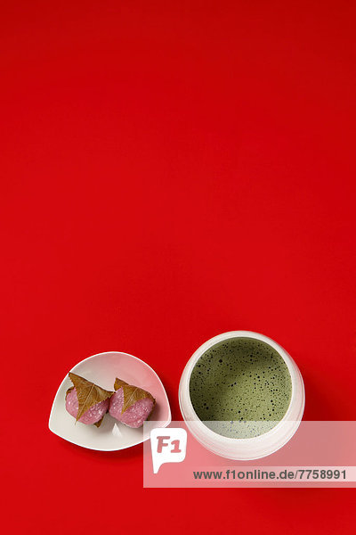 Matcha green tea and Japanese confectionery