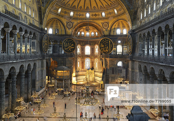 Main hall of Hagia Sophia  Ayasofya  UNESCO World Cultural Heritage Site