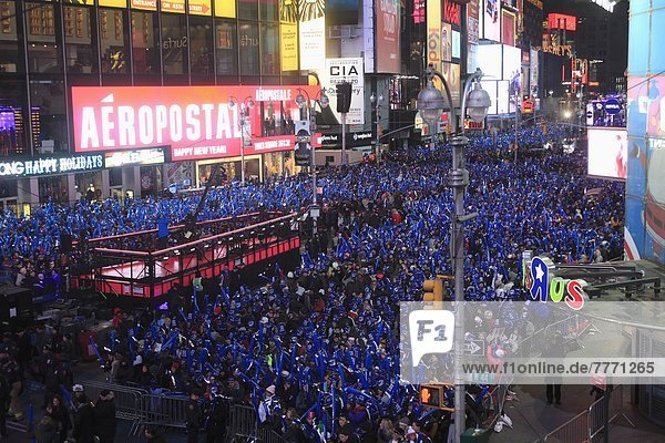 Revelers  Crowds  New Years Eve  Times Square  Manhattan  New York City  United States of America  North America