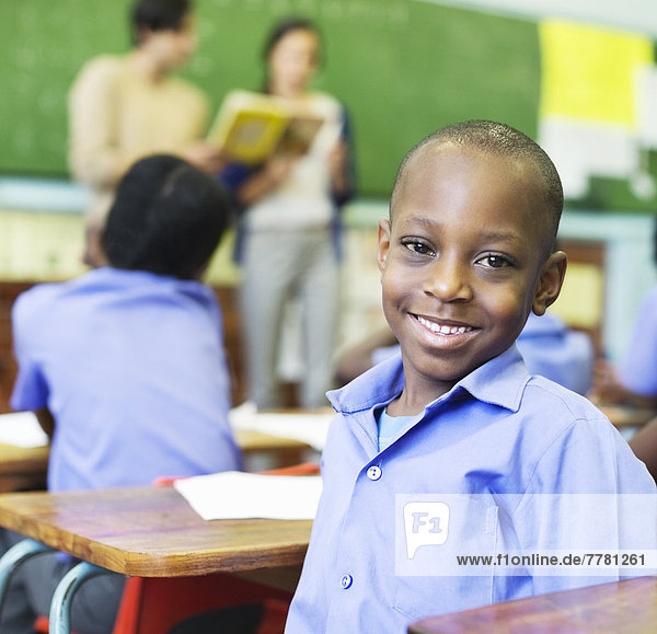 Student smiling in class