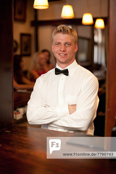 Waiter in bar  portrait