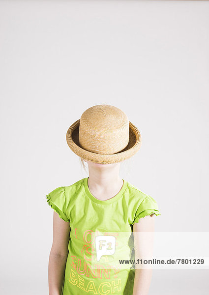 Portrait  Hut  bedecken  Studioaufnahme  Mädchen