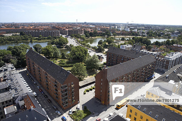 Gebäude Straße Dänemark Apartment Kopenhagen Hauptstadt Draufsicht