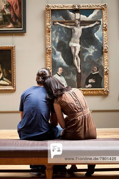 Paris Hauptstadt Frankreich sehen Museum jung Gemälde Bild Louvre