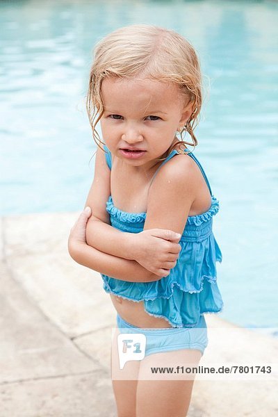 Vereinigte Staaten von Amerika USA Ecke Ecken Schwimmbad 2-3 Jahre 2 bis 3 Jahre Mädchen zittern Utah