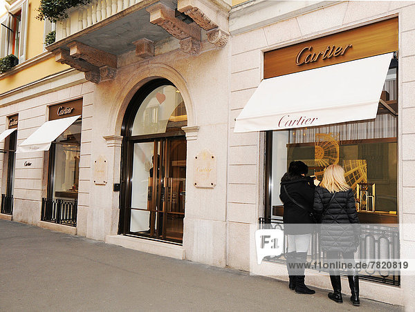 Italy  Lombardy  Milan  Via Montenapoleone  cartier jewelry shop                                                                                                                                    