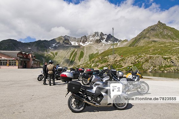 Bikers  Nufenen pass  Canton Valais  Switzerland                                                                                                                                                    