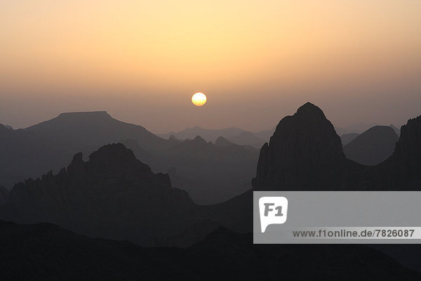 Nordafrika  Berg  Sonnenaufgang  Wüste  Natur  Sahara  Afrika  Algerien