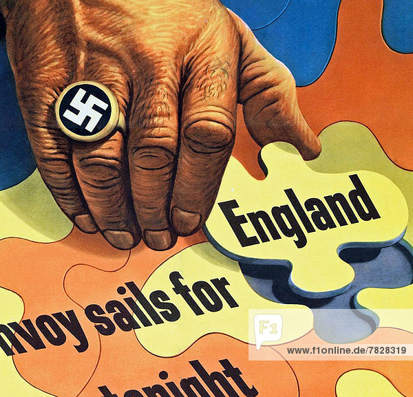 World War II  Second World War  world war  war  poster  Propaganda  propaganda poster  USA  second world war  American  hand  ring  Nazi  National Socialist  jigsaw puzzle  convoy  betrayal  danger  threat  silence  spying  1943  information  news  message