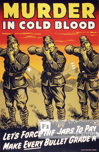World War II  Second World War  world war  war  poster  Propagana  propaganda poster  USA  American  Japanese  execution  airplane  fall  murder  1943  bullets  repayment
