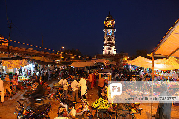 Sardar market  market  clock tower  clock  watch  sell  people  Jodhpur  blue town  city  blue hour  Night shot  India  Asia  Rajasthan
