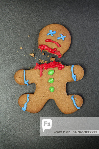 A decapitated gingerbread man