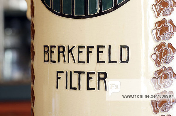 The Berkefeld filter  a bacterial water filter used in microbiological laboratories