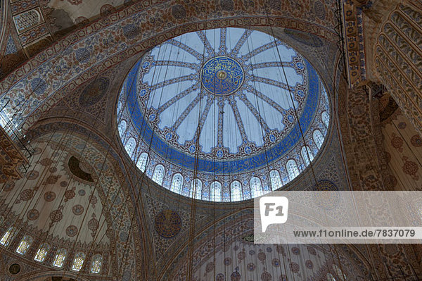 The main dome of the Blue Mosque  Istanbul  Turkey