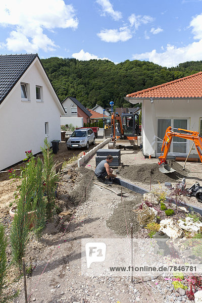Deutschland  Rheinland-Pfalz  Arbeiter auf der Baustelle