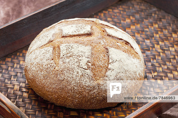 Tablett mit toskanischem Brot Nahaufnahme