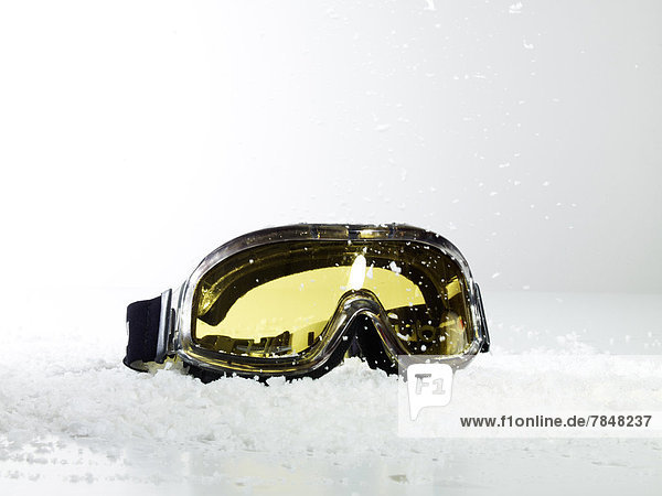 Ski Goggles on ice  close up