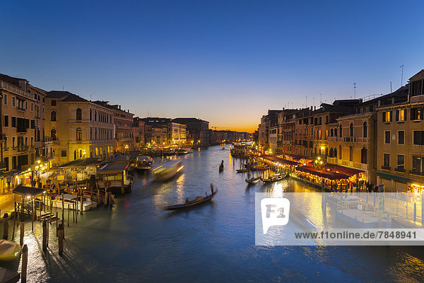 Italy  Venice  View of Grand Canal at dusk