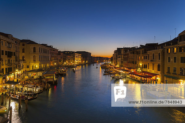 Italy  Venice  View of Grand Canal at dusk