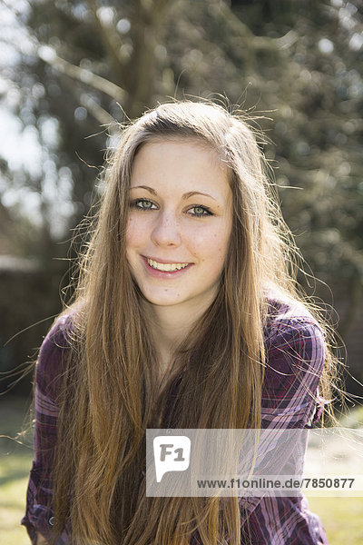 Germany  Portrait of teenage girl  smiling