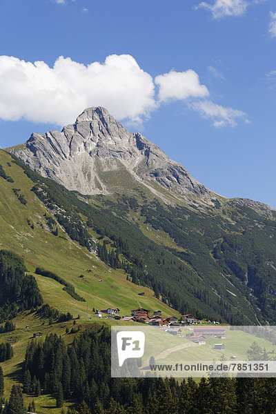 Österreich  Tirol  Vorarlberg  Blick auf den Biberkopf bei Lechleiten