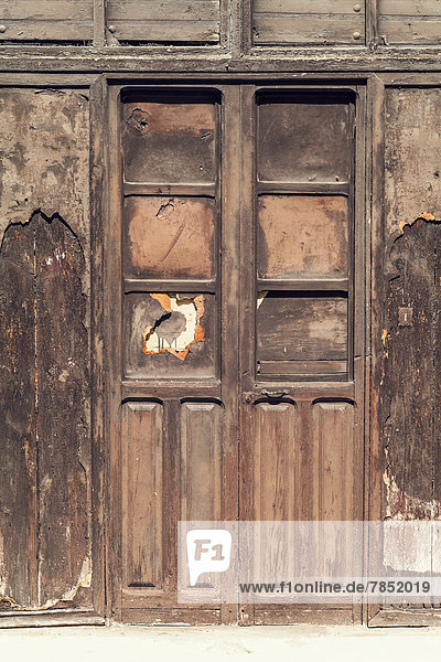 Spain  Wooden grunge door  close up