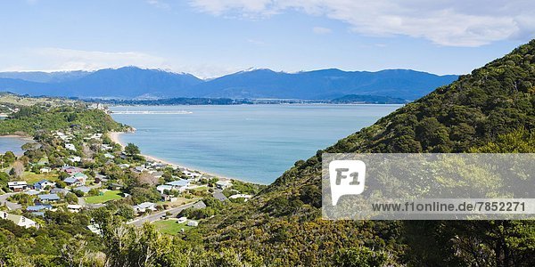 Strand Ansicht Erhöhte Ansicht Aufsicht neuseeländische Südinsel heben Golden Bay Neuseeland