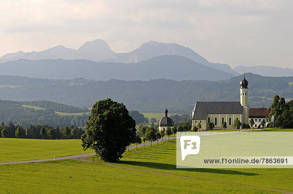 Wallfahrtskirche Wilparting  Irschenberg  Bayern  Deutschland