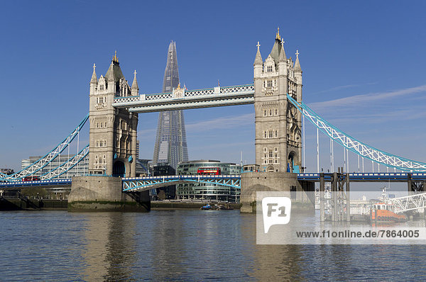 Tower Bridge and The Shard  London  England  UK