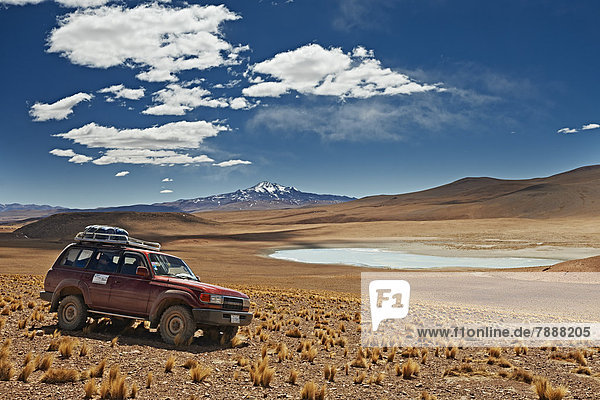 Geländewagen im Reserva Nacional de Fauna Andina Eduardo Abaroa  Anden  Bolivien
