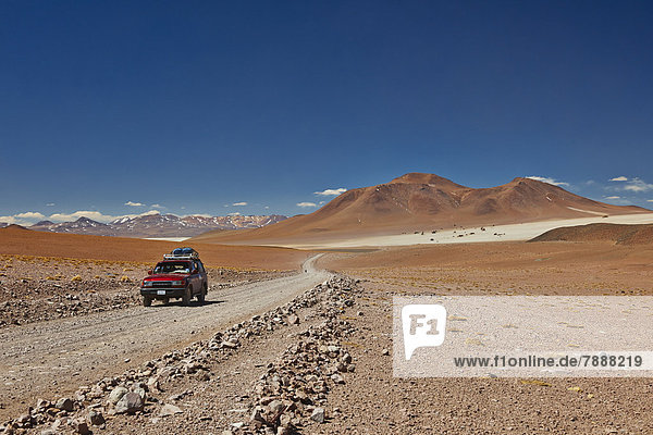4x4 car in Reserva Nacional de Fauna Andina Eduardo Abaroa  Andes  Bolivia