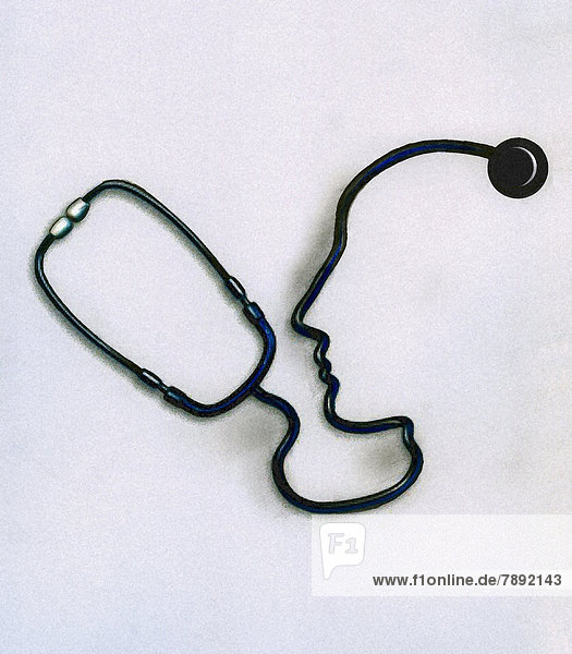 Face outlined in stethoscope