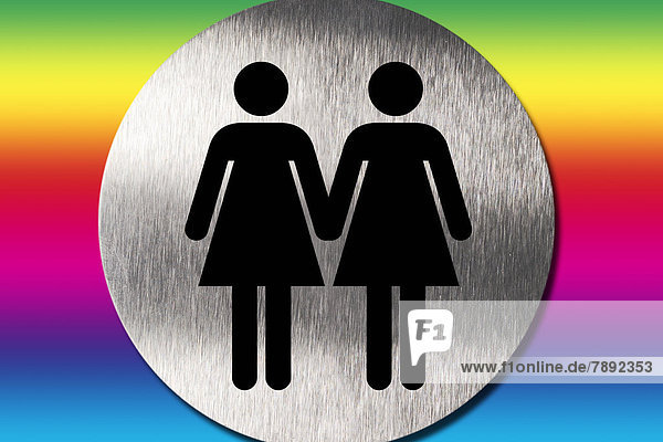 Frauenpaar  Piktogramm  Symbolbild gleichgeschlechtliche Ehe