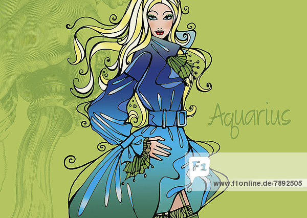 Portrait of Aquarius woman zodiac sign