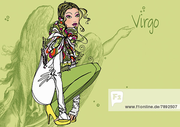 Portrait of Virgo woman zodiac sign