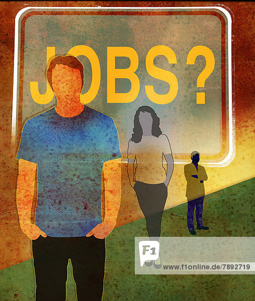Arbeitslose Menschen warten auf Jobs