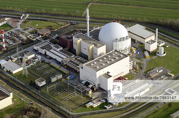 Aerial view  Brokdorf Nuclear Power Plant  KBR