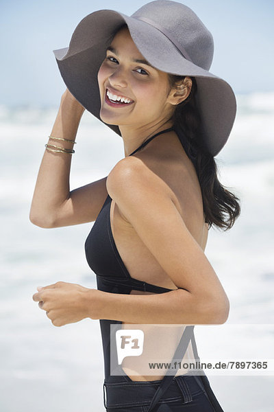 Beautiful woman enjoying on the beach