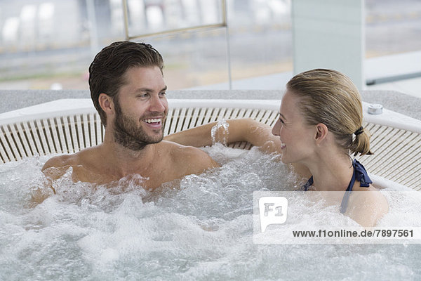 Couple in a hot tub