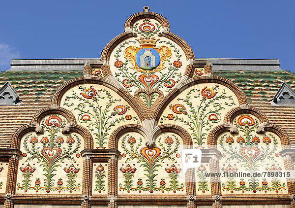 City Hall in the Art Nouveau style in 1912  with Zolnay ceramic tiles  Kiskunfélegyház  South Hungary  Hungary  Europe