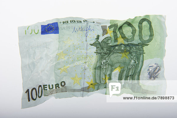 100-Euro-Schein  zerknittert