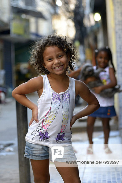 Girl in a slum or favela *** NO PUBLICATION IN BRAZIL ***