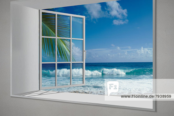Fenster  Strand  weiß  Ansicht  hawaiianisch