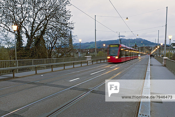 Tram on the Kornhausbruecke bridge