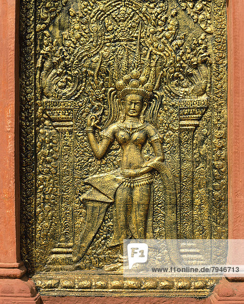 Apsara-Relief am Wat Phnom