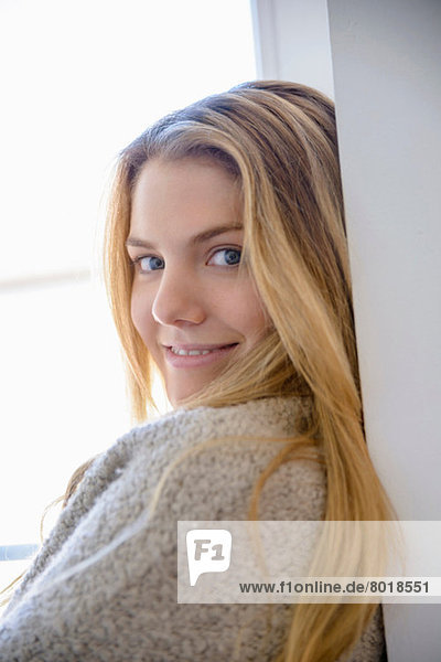 Young woman with blonde hair  portrait